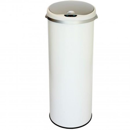 ITOUCHLESS iTouchless MT13RW Deodorizer 13 Gallon Round Sensor Trash Can Matte Finish Pearl White MT13RW